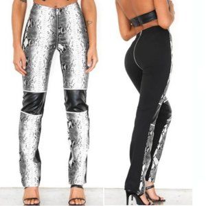 I.AM.GIA Faux Snakeskin & Leather Straight Leg 'Hendrix'' Pants